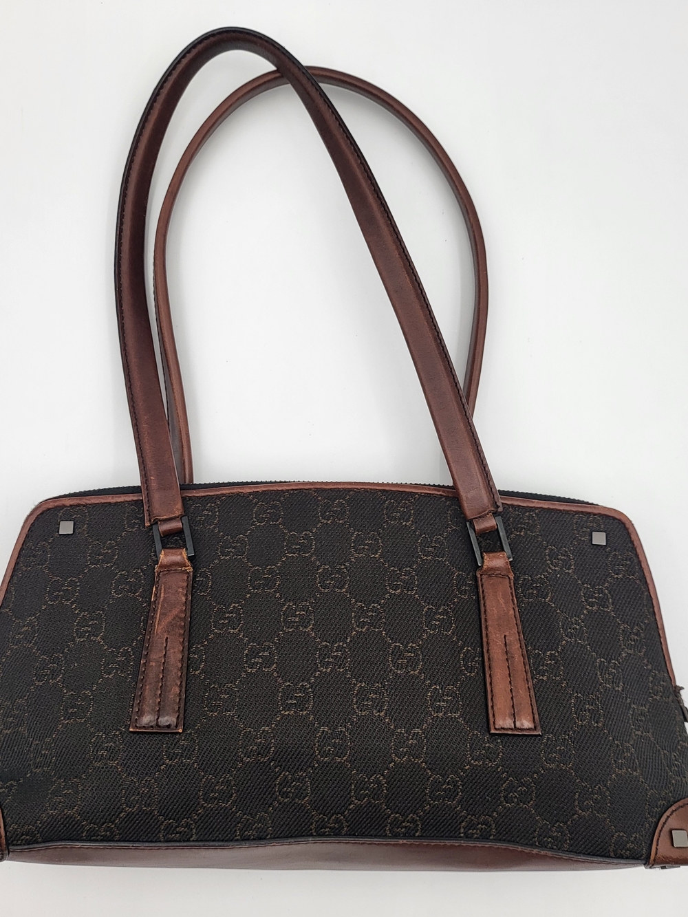 GUCCI Ophidia Canvas Monogram Shoulder Bag in Chocolate Brown. Authentic..